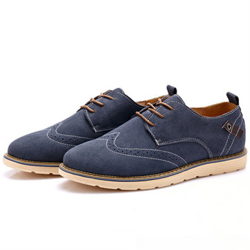 Grandes chaussures richelieu taille homme de la mode bout rond chaussures formelles chaussures en daim occasionnels